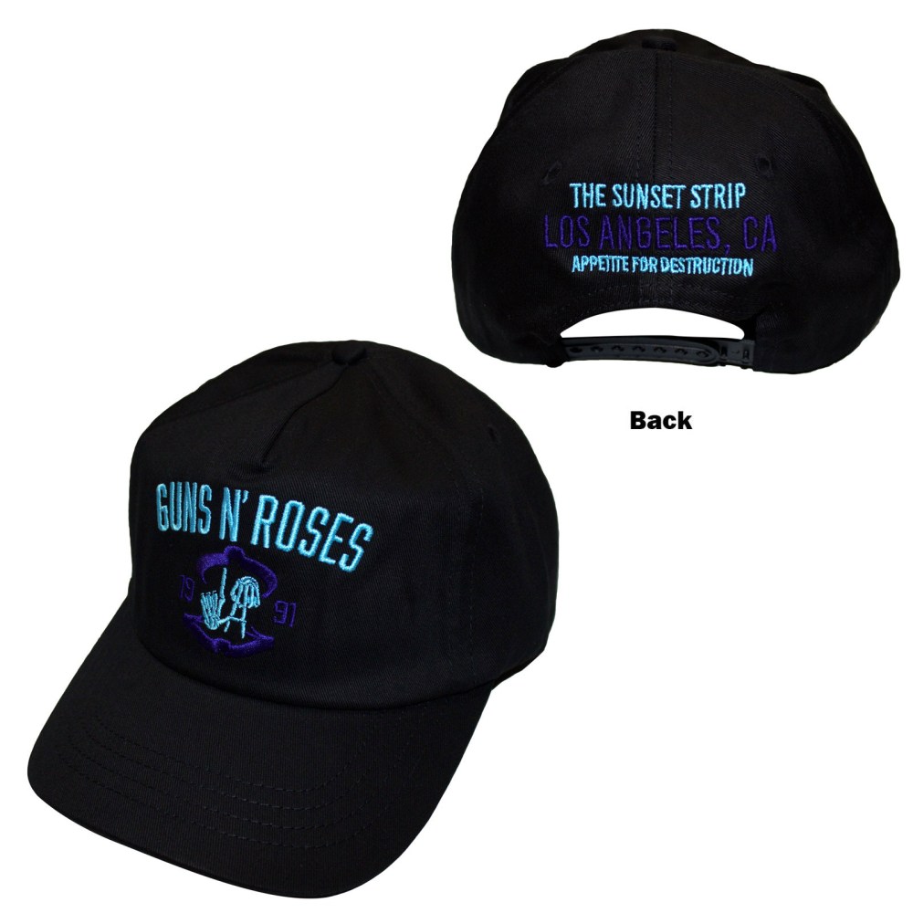 Guns N' Roses - Sunset Strip '91 Baseball pet - Zwart